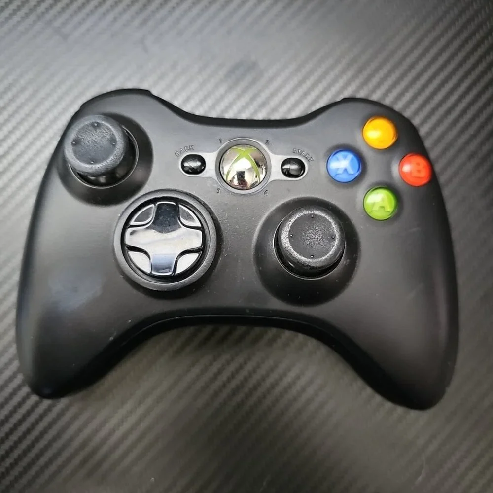 Microsoft Xbox 360 Wireless Gaming Controller - Black (Model 1403) - Untested